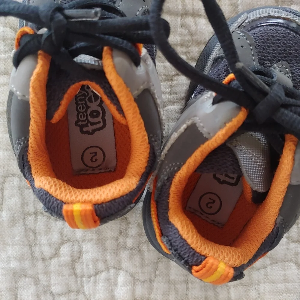 Bundle Of Shoes, Infant Boy's Size 2, Grey/Orange and Brown/Black